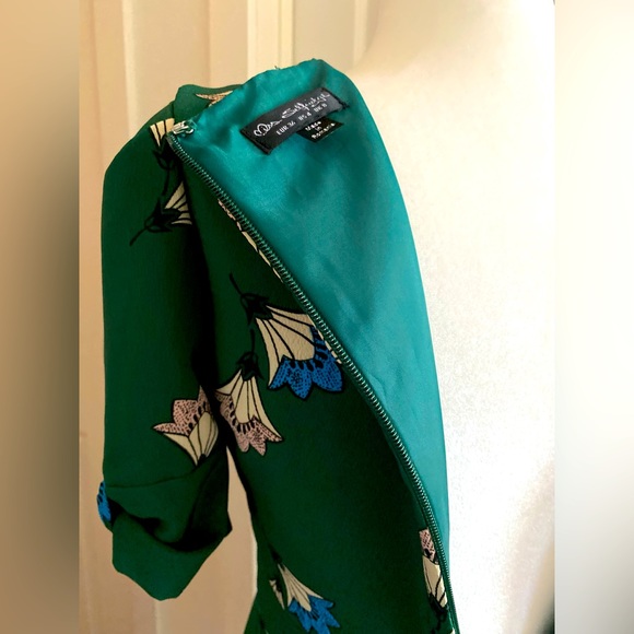 Ms.Selfridge Classic Green Floral Tea Dress with Open Puff Sleeve, Size 4 (US) - Picture 13 of 16